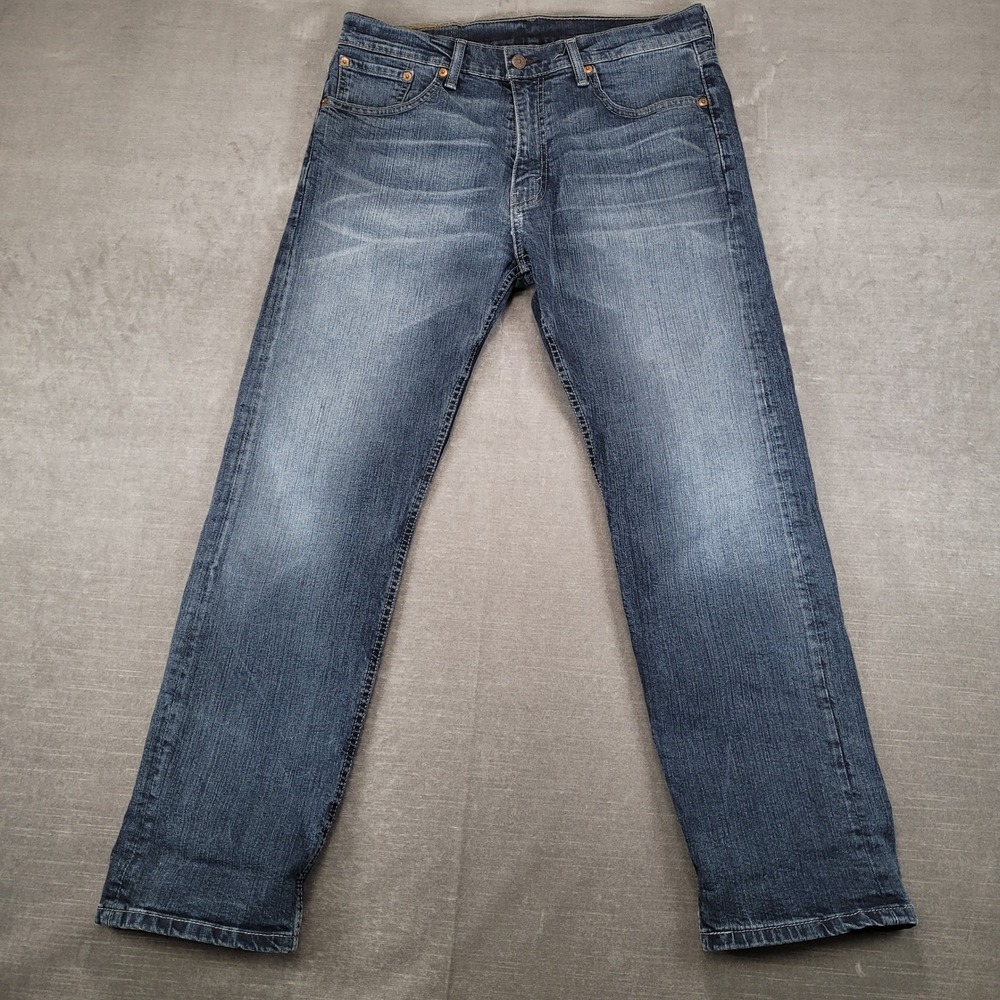 Levis‎ 505 Regular Fit Straight Leg Mens Blue Denim Jeans Actual Size 32x29